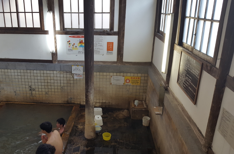 The incredible inside of Takegawara Onsen in Beppu.