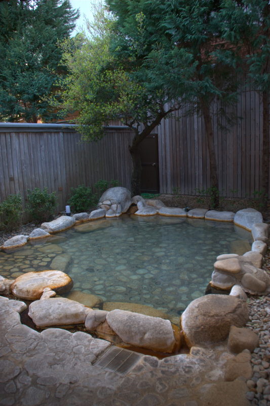 One of the stunning day-use, reservable private outdoor baths.
